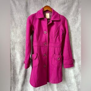 Fuchsia Pea Coat Sz Small (Sm)